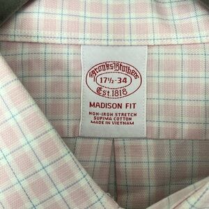 Brooks Brothers Men's Pink Checkered Shirt